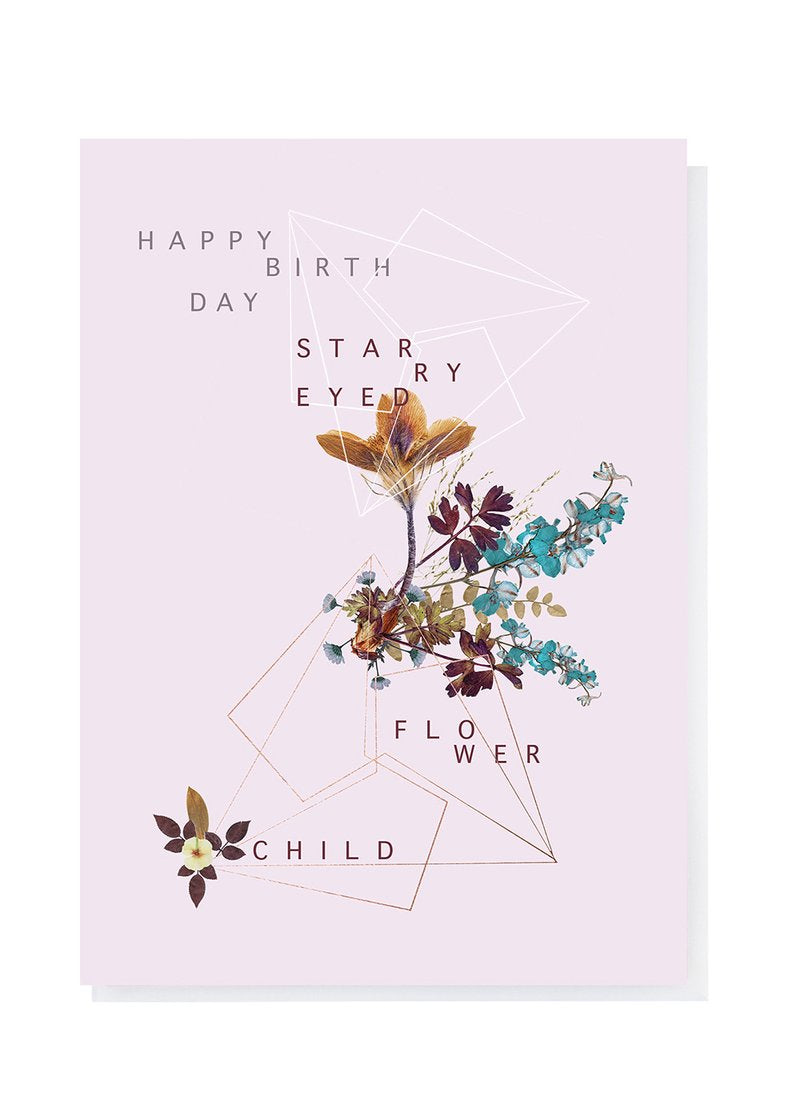 Happy Birthday Card Flower Child
