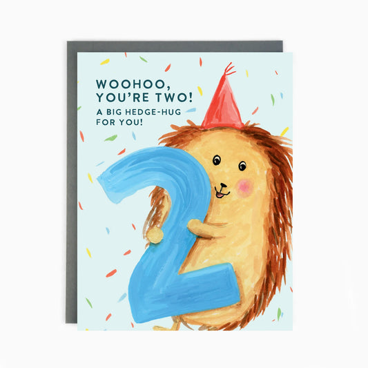 2nd Birthday Hedgehog Card