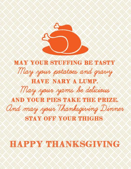 Thanksgiving May Your Stuffing Be Tasty Card