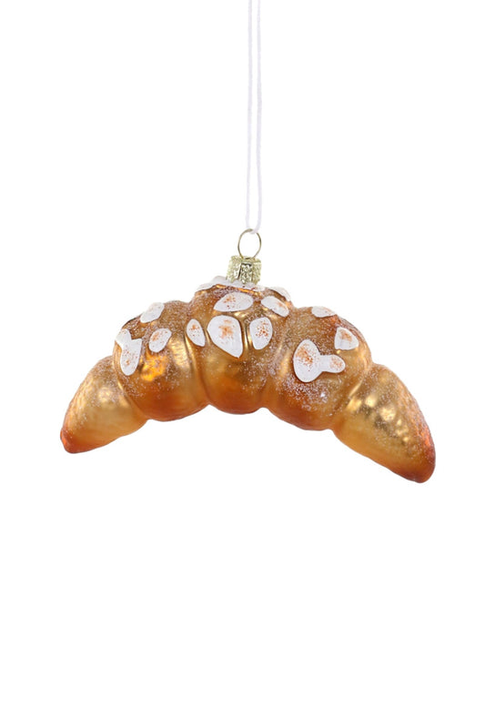 Almond Croissant Glass Ornament