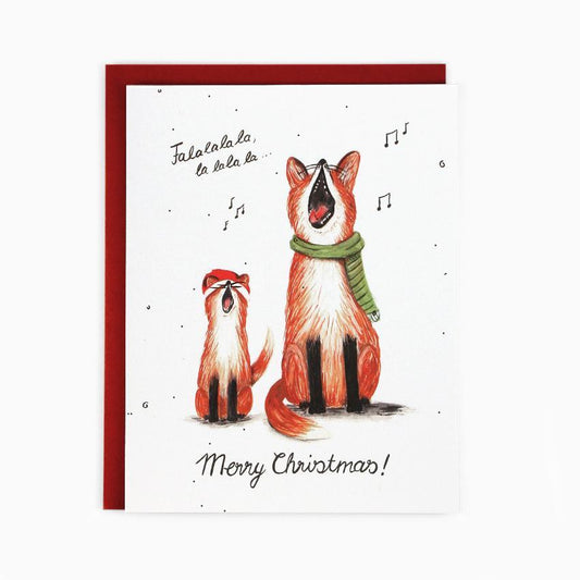 Singing Foxes Holiday Card