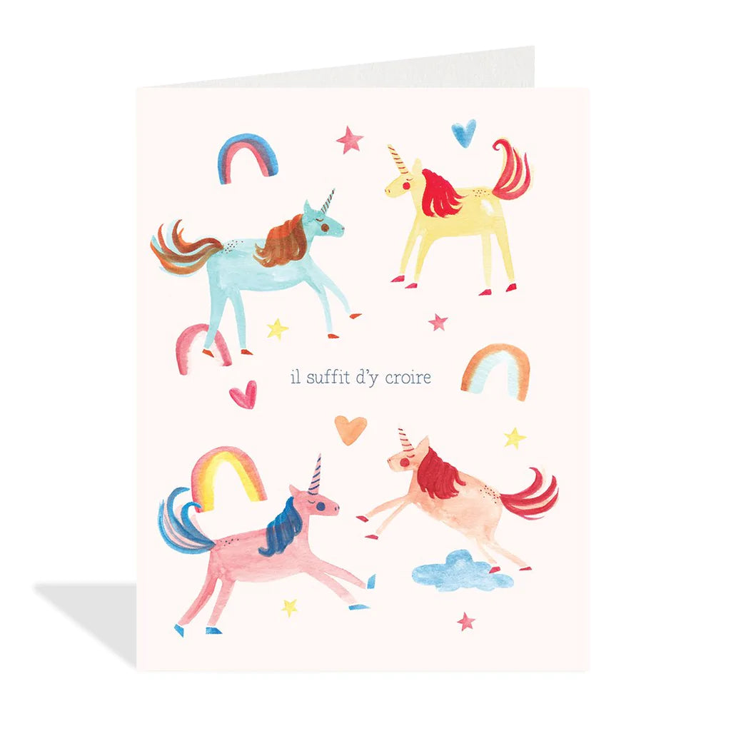 French Unicorn Card