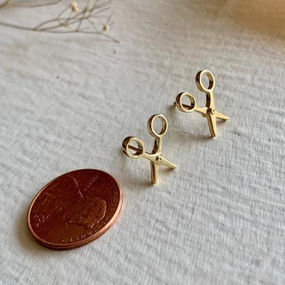 Snips Scissor Stud Earrings Gold