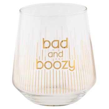 Chic Stemless Wine Glass Bad and Boozy