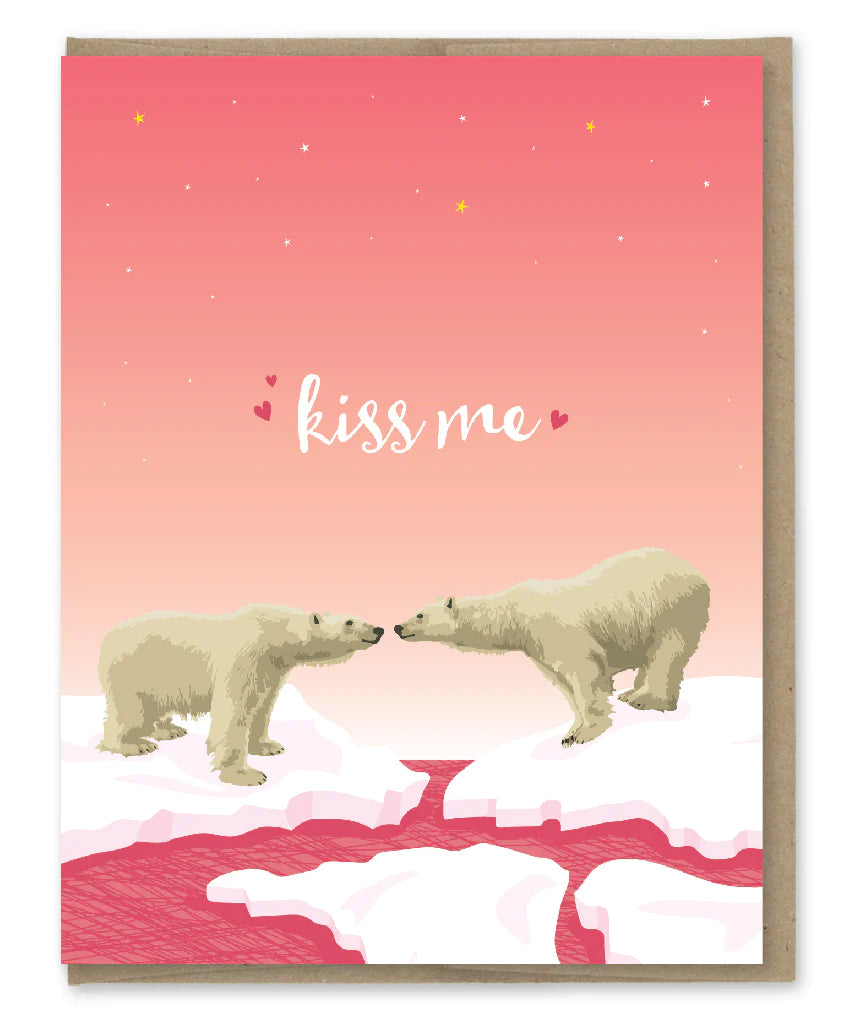 Kiss Me Polar Bears Card