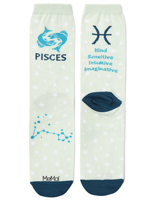 Pisces Zodiac Sign Crew Mint Socks
