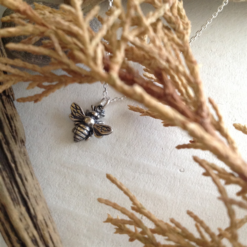 Aristaeus Honey Bee Necklace in Sterling Silver