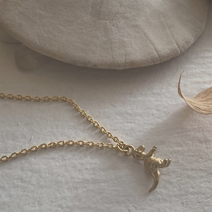 Scotty Tiny T-REX Charm Necklace Gold