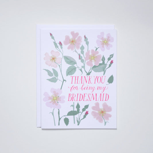 Thank You Bridesmaid Roses Card