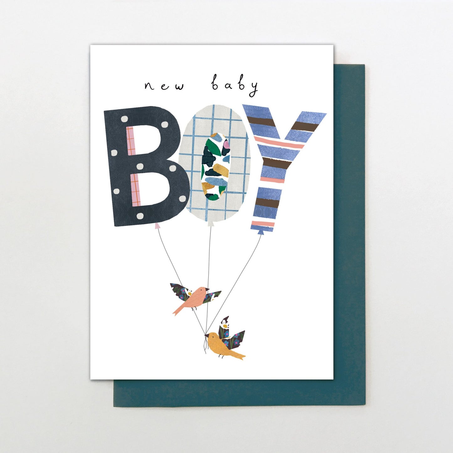 Stop The Clock Design New Baby Boy Card