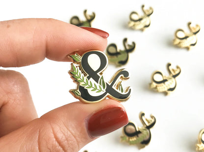 @13 Ampersand Leaf Lapel Pin