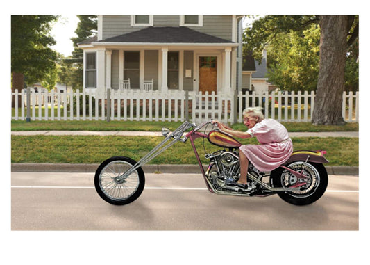 Motorcycle Granny Birthday Card