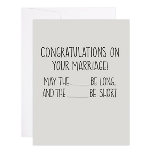 The Long and Short Of Marriage Card