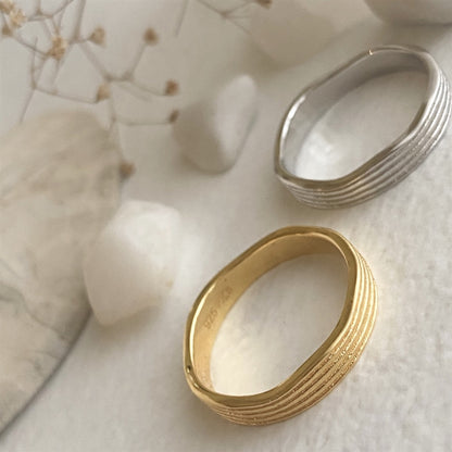 Strata Wavy Layered Ring in Gold Vermeil - Size 6 and 7