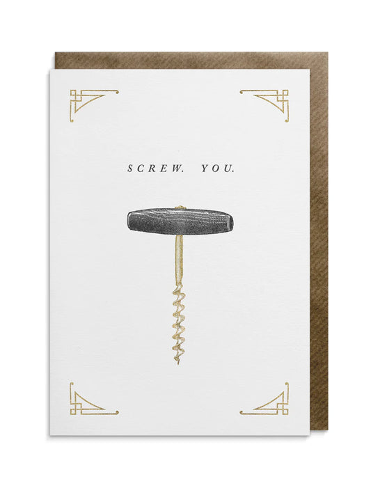 Divine Savages Screw You Cork Screw Blank Card