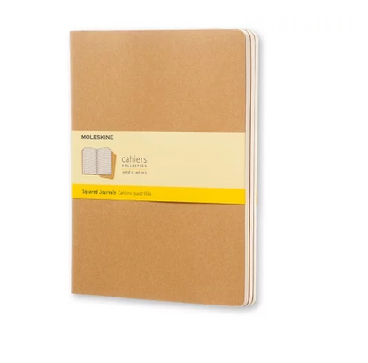 Cahier X-Large Kraft Brown Set Of 3 Square Journals