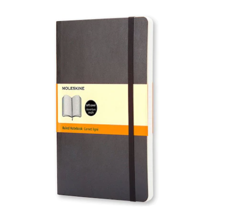 Classic Pocket Black Soft Cover Ruled Notebook