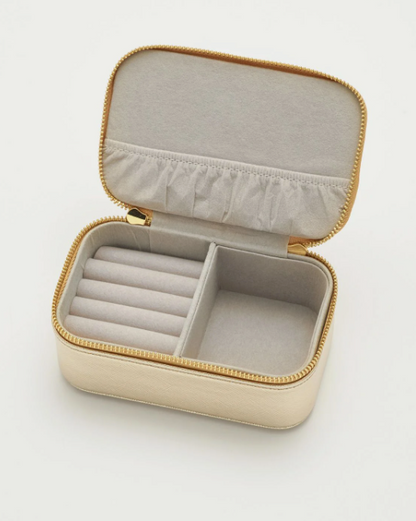 Gold Saffiano Mini Jewellery Box