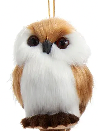 Furry Brown Deer Squirrel Owl Fox Ornament