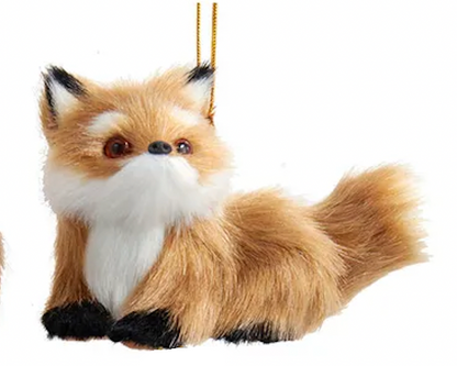 Furry Brown Deer Squirrel Owl Fox Ornament