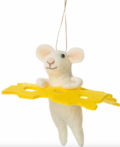 Felt Mouse Who Got The Cheese Ornament