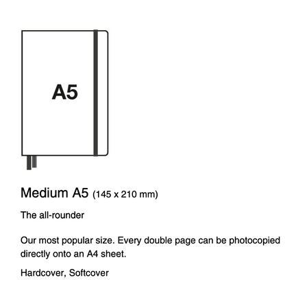 Black Medium A5 Softcover Notebook