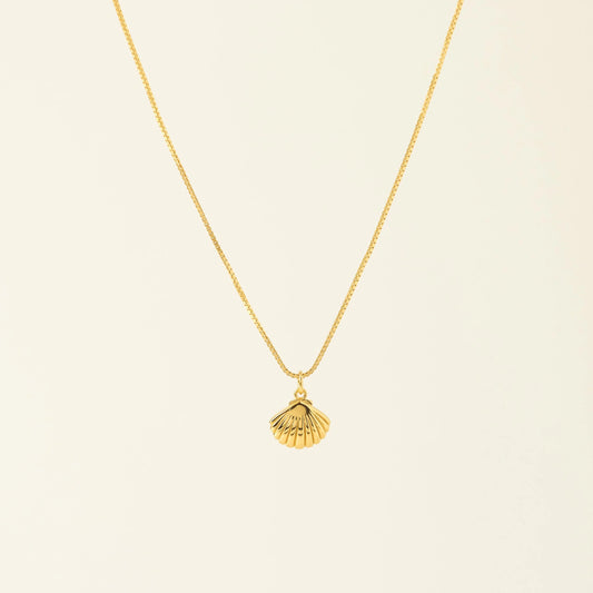 Demi-Fine Shell Charm Necklace Gold