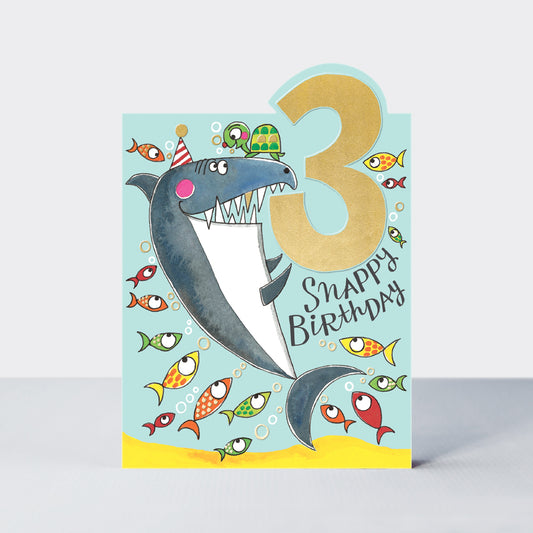 Shark 3rd Birthday Card