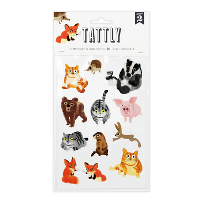 Furry Friends Temporary Tattoo Sheets