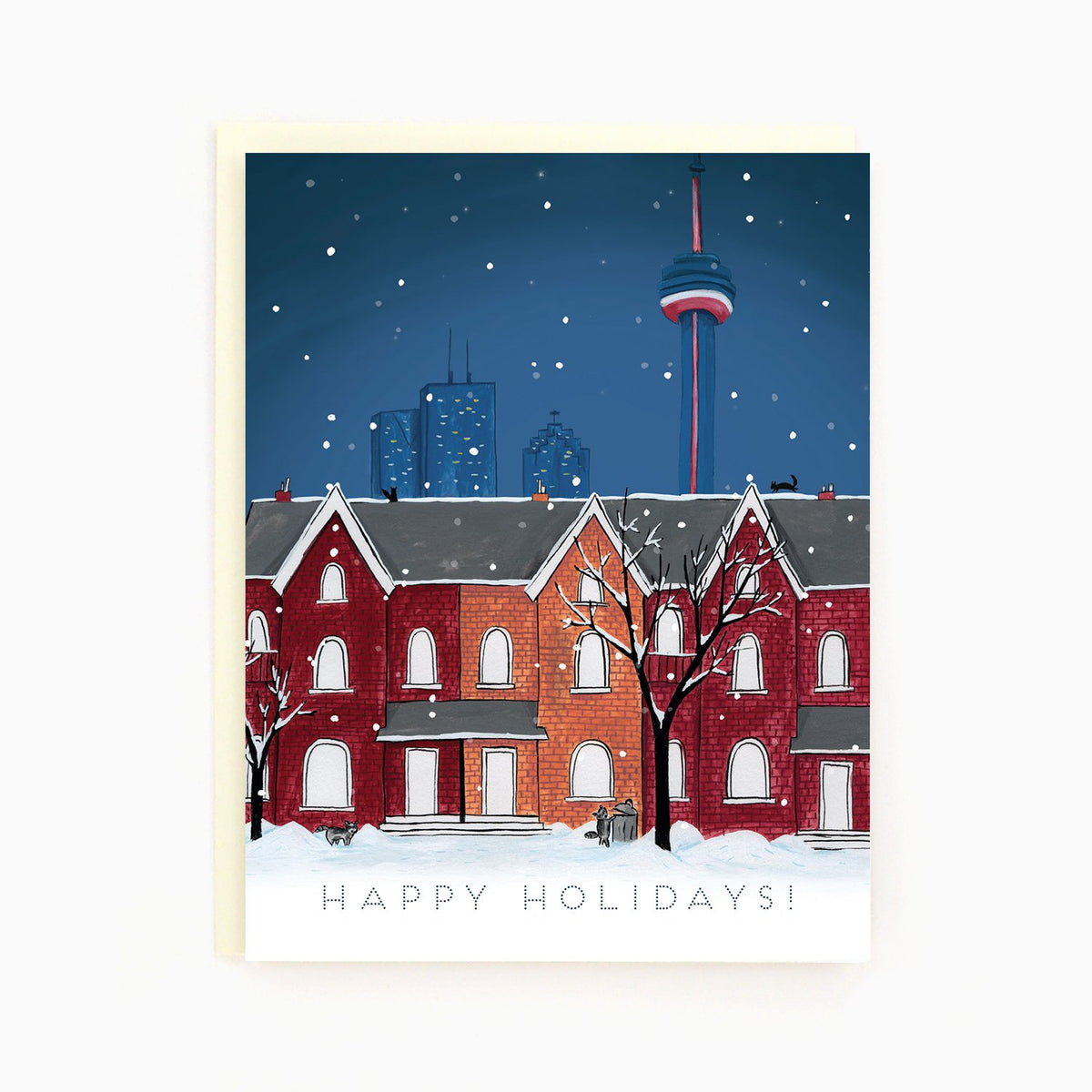 Toronto Snowy Night Scene Card