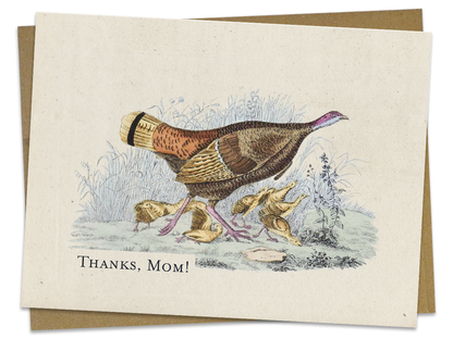 Thanks Mom! Turkey Hen & Young Card