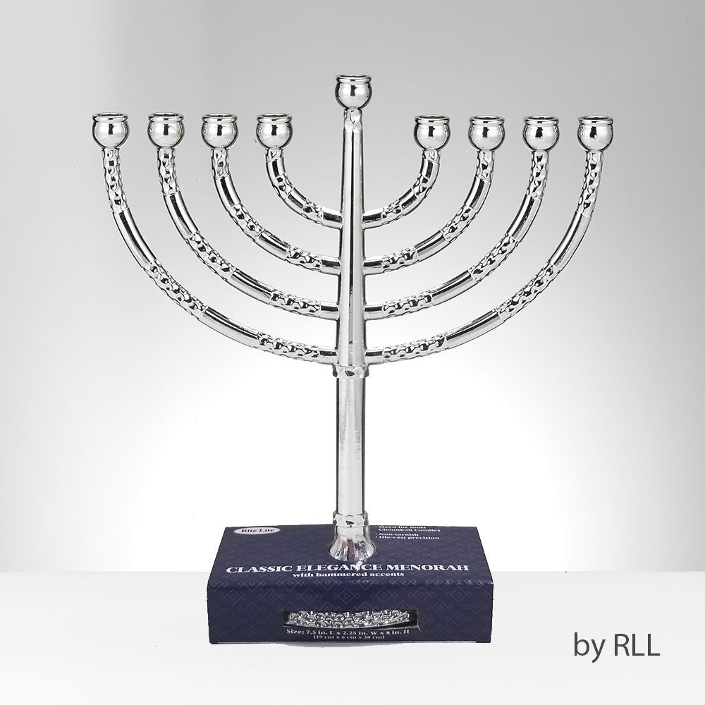 Classic Elegance Menorah With Hammered Accents