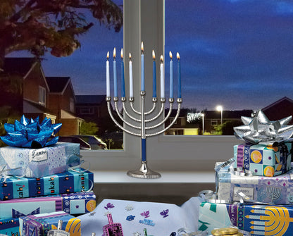 Classic Elegance Menorah With Hammered Accents