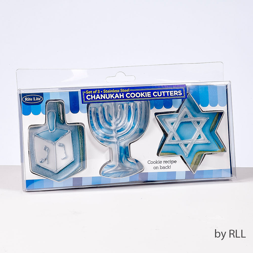 Chanukah Stainless Steel Cookie Cutters Set of 3