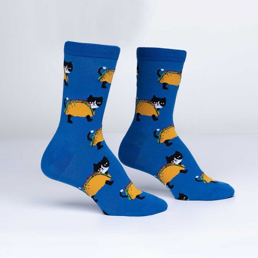 Women's Crew Socks Let'S Taco 'Bout Cats