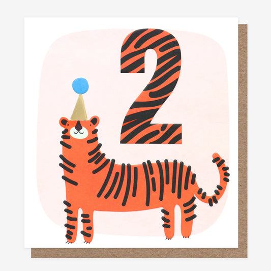 Tiger 2nd Birthday Card