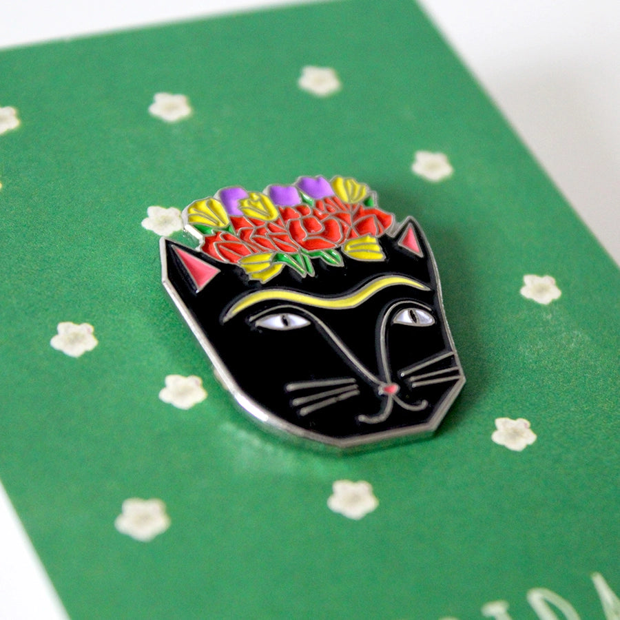 @149 Frida Catlo Cat Artist Pin