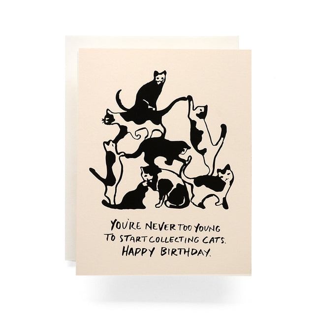 Cat Tower Birthday Card