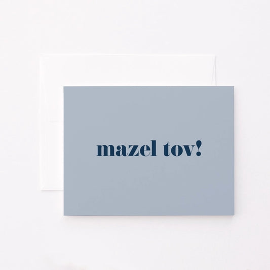 Classic Mazel Tov - Blue Greeting Card