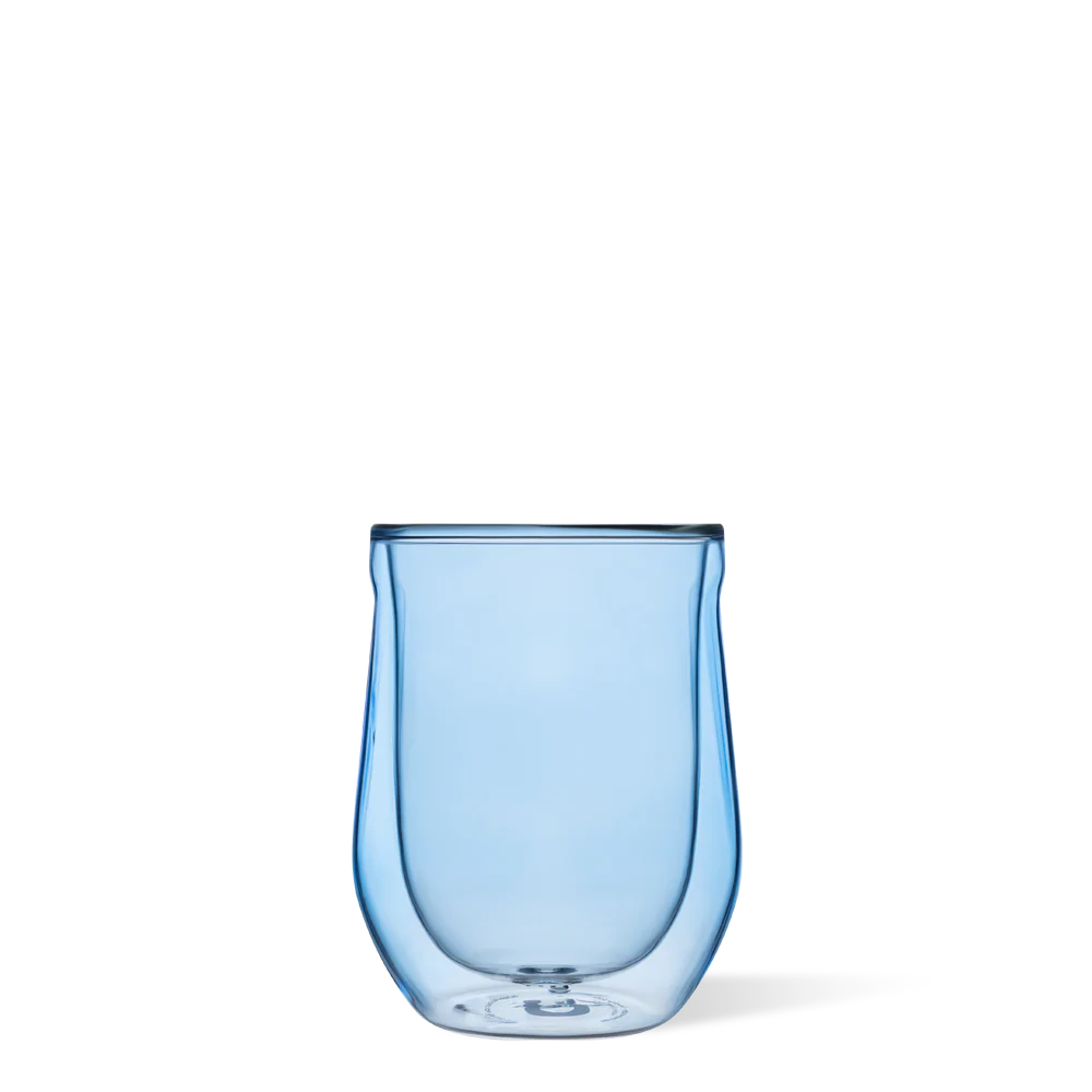 Glass Stemless Double Pack Ice Blue