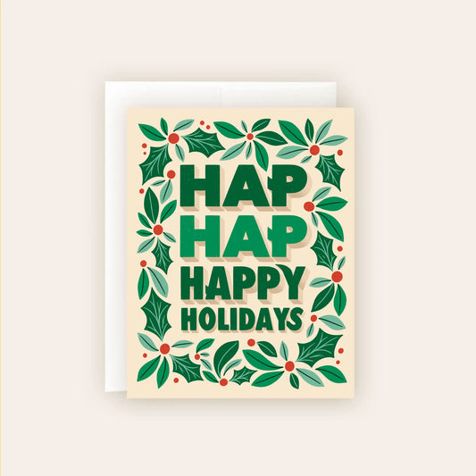 Hap Hap Happy Holidays Christmas Card