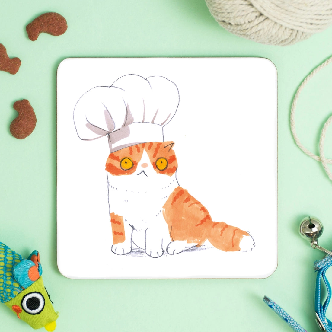 Cat In Chef Hat Coaster