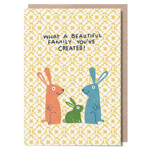 Rabbit Family Baby Card