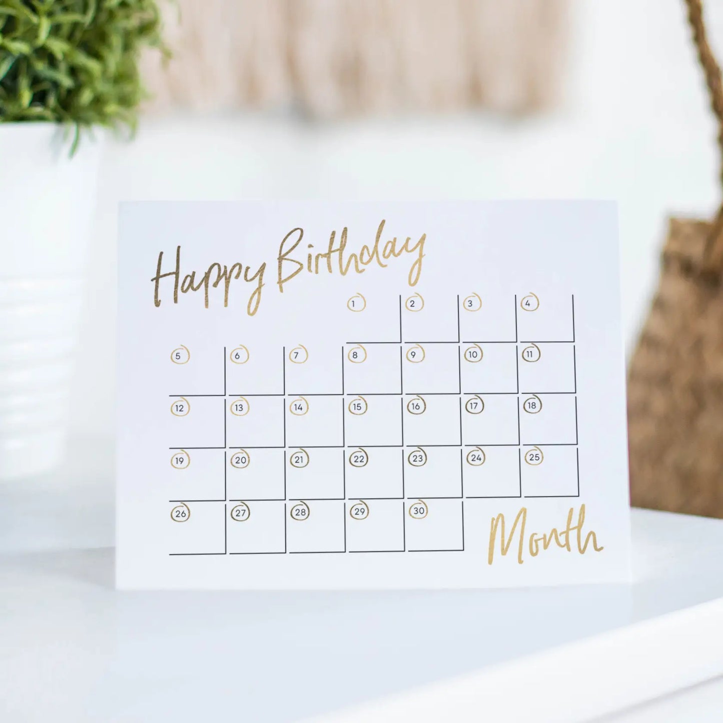 Birthday Calendar Card