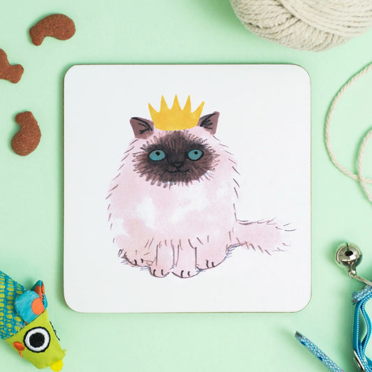 Cat In Crown Hat Coaster