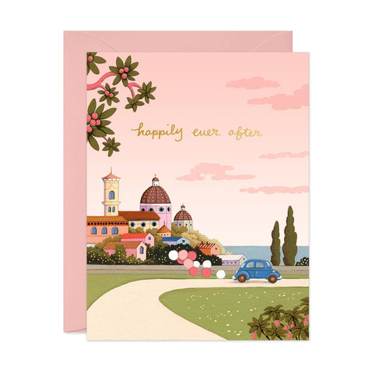 Under Pink Skies Wedding Card