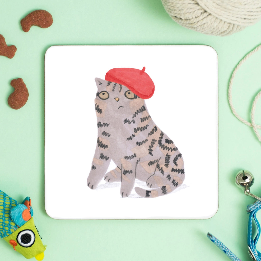 Cat In Beret Coaster