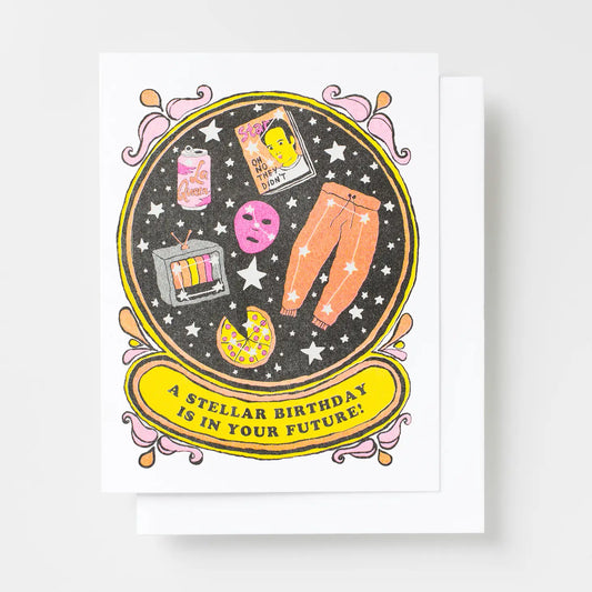 Stellar Bday In Your Future Risograph Card