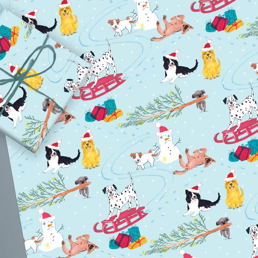 Christmas Dogs Flat Sheet Wrap