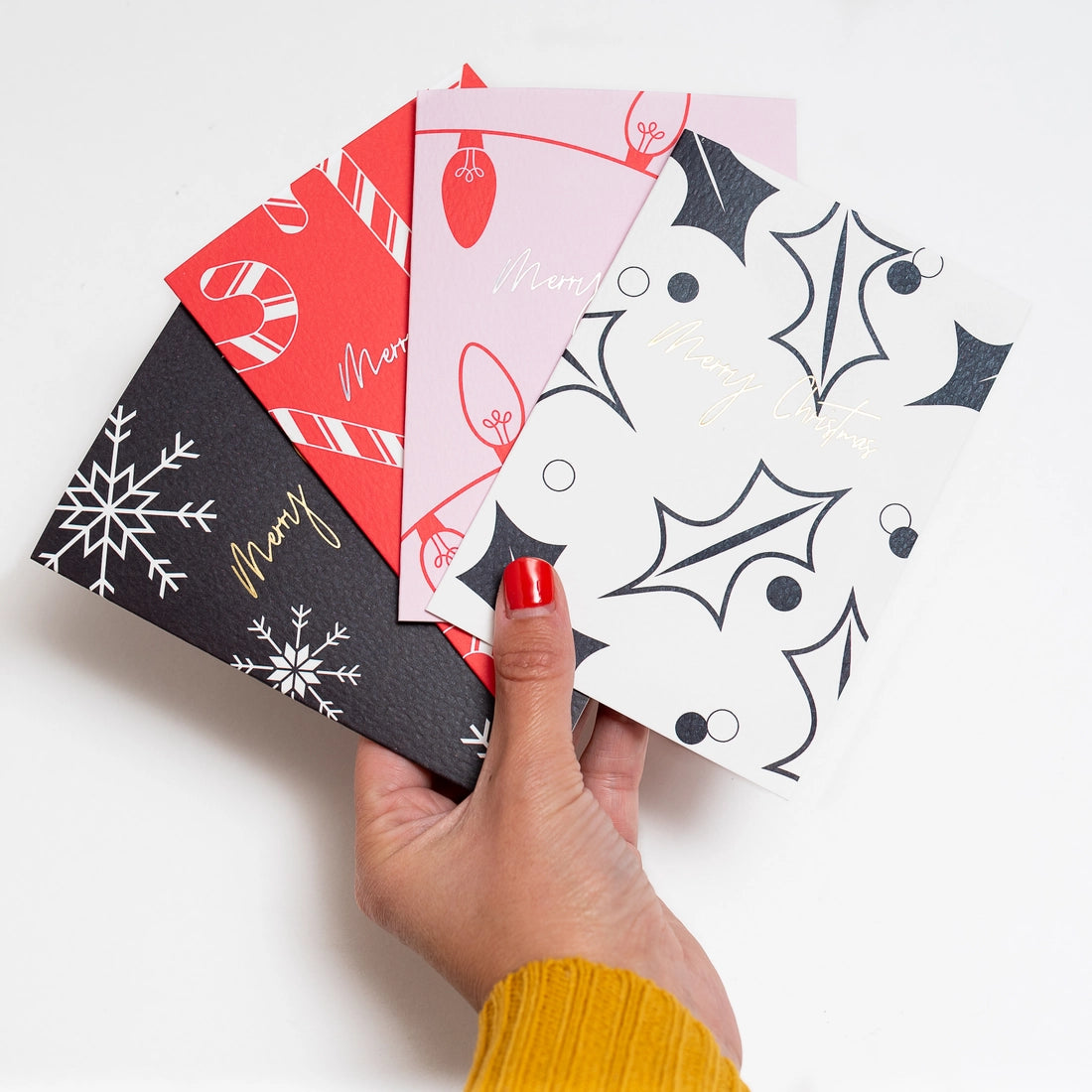 Foiled Red Candy Canes Christmas Card